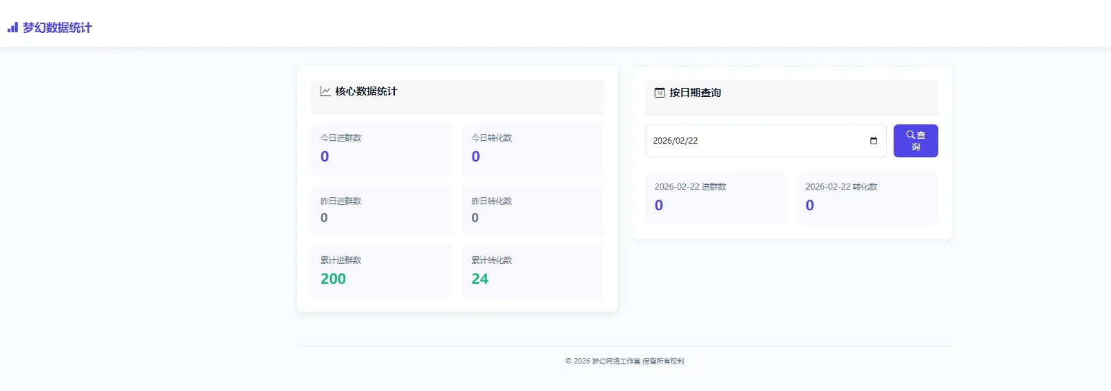 梦幻数据统计1.0:轻量拉新推广效果私有化部署系统插图_崭新源码 梦幻数据统计1.0:轻量拉新推广效果私有化部署系统插图_崭新源码